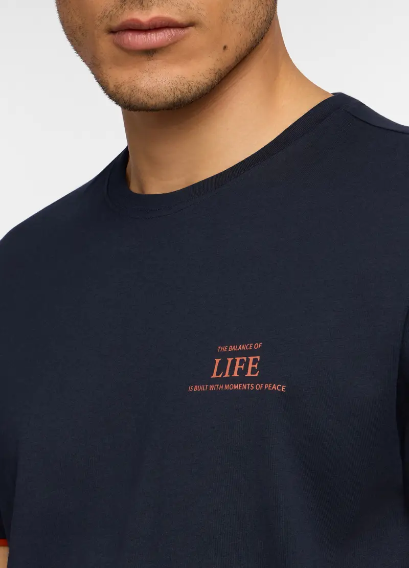 Pigiama Corto In Jersey Di Cotone Uomo, Blu Notte miniatura 3