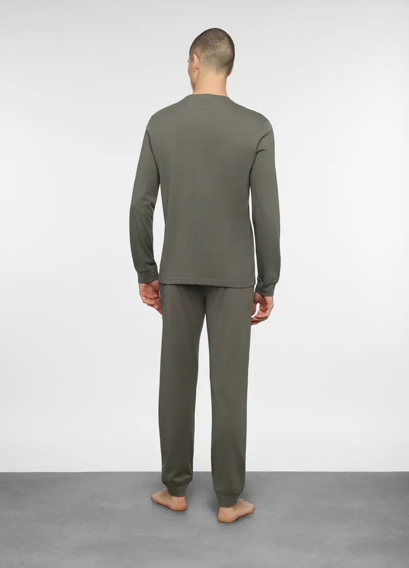 Pigiama Lungo In Jersey Uomo, Verde antracite miniatura 2