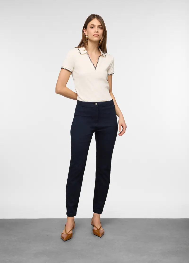 Polo In Costina Donna, Bianco panna