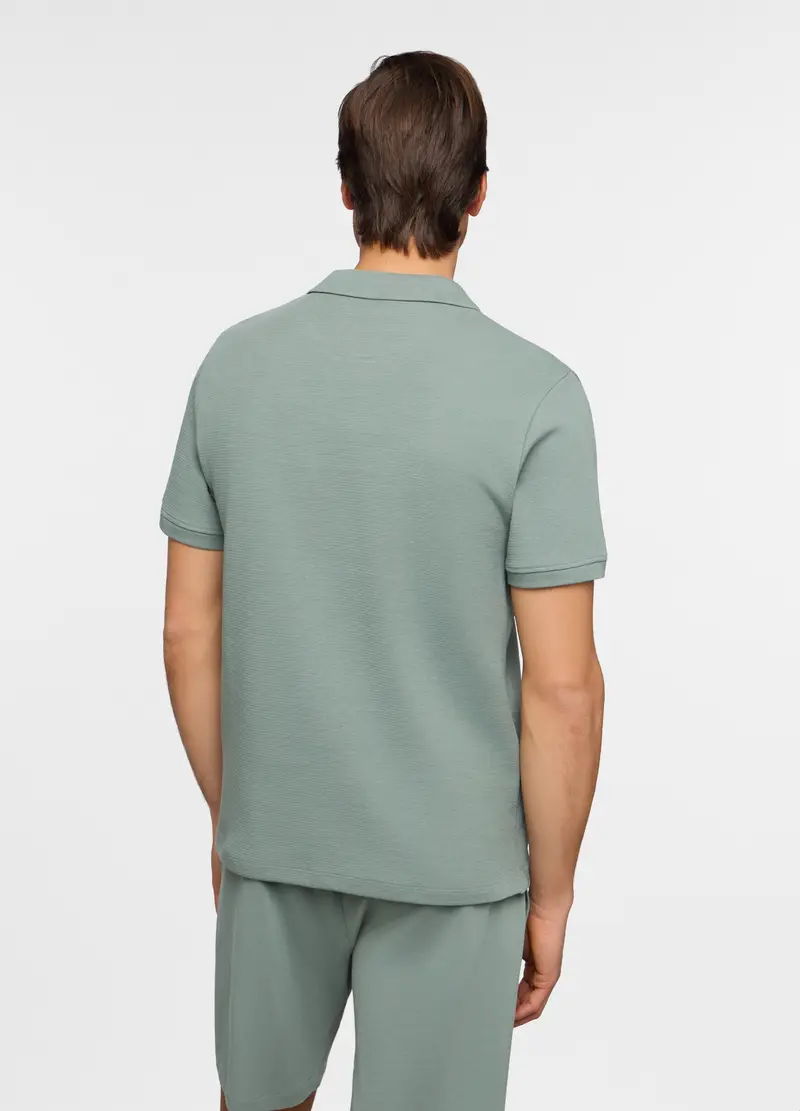 Polo Maniche Corte In Cotone Stretch Uomo, Unisex, Verde salvia miniatura 2