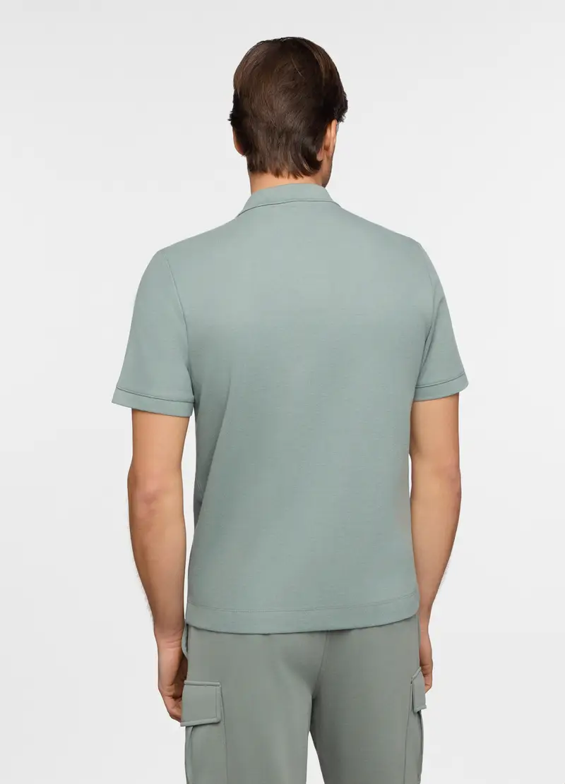 Polo Maniche Corte In Cotone Waffle Uomo, Unisex, Verde salvia miniatura 2