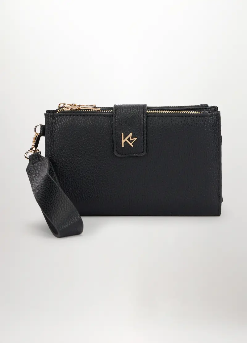 Portafoglio In Eco Pelle Nero, Donna, Nero