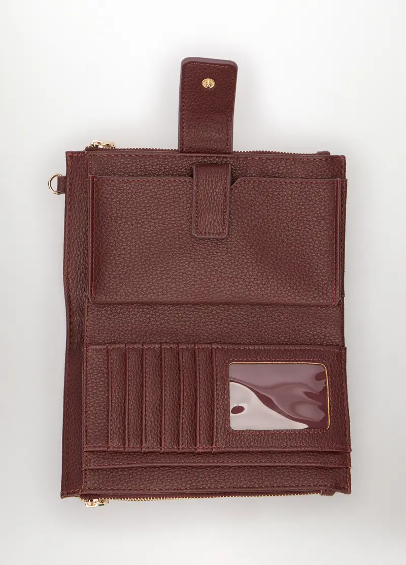 Portafoglio In Ecopelle Donna, Marrone cognac miniatura 2