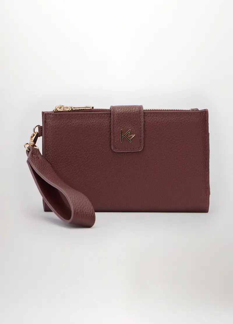 Portafoglio In Ecopelle Donna, Marrone cognac