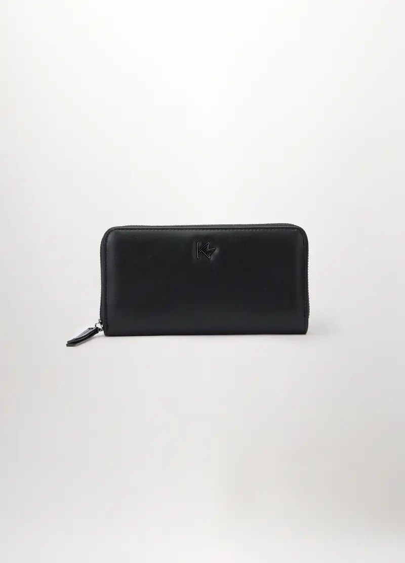 Portafoglio In Ecopelle Donna, Nero