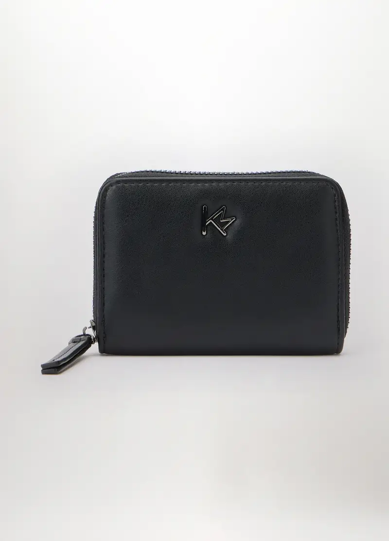 Portafoglio Piccolo In Ecopelle Donna, Nero