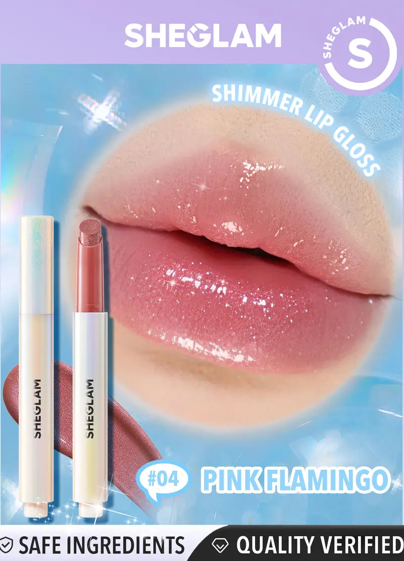Pout Perfect Shimmer Lip Plumper- Pink Flamingo, Unisex, Bianco gesso miniatura 2