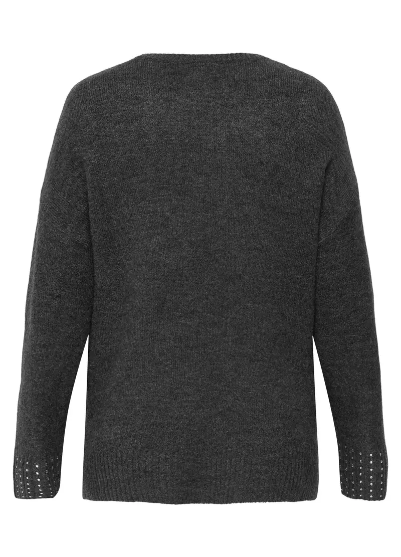 Pullover A Maniche Lunge, Unisex, Grigio miniatura 2