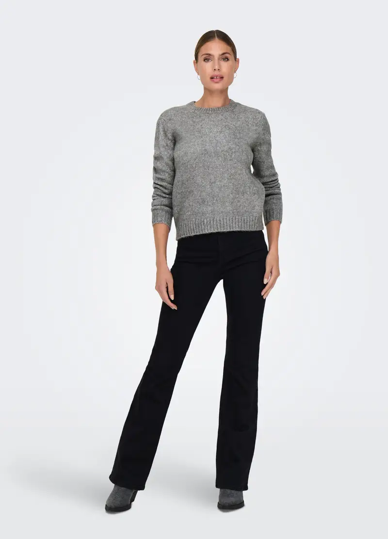 Pullover A Maniche Lunghe, Donna, Grigio miniatura 2