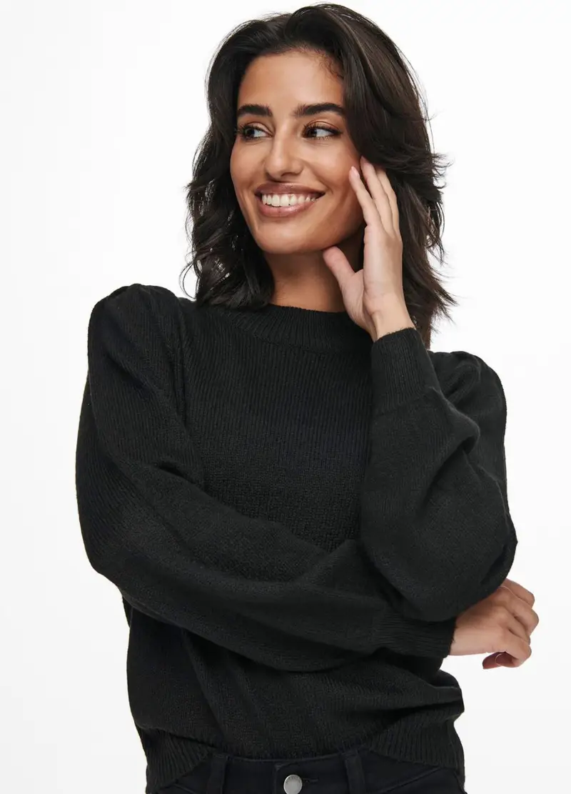 , Pullover A Maniche Lunghe, Unisex, Nero miniatura 2