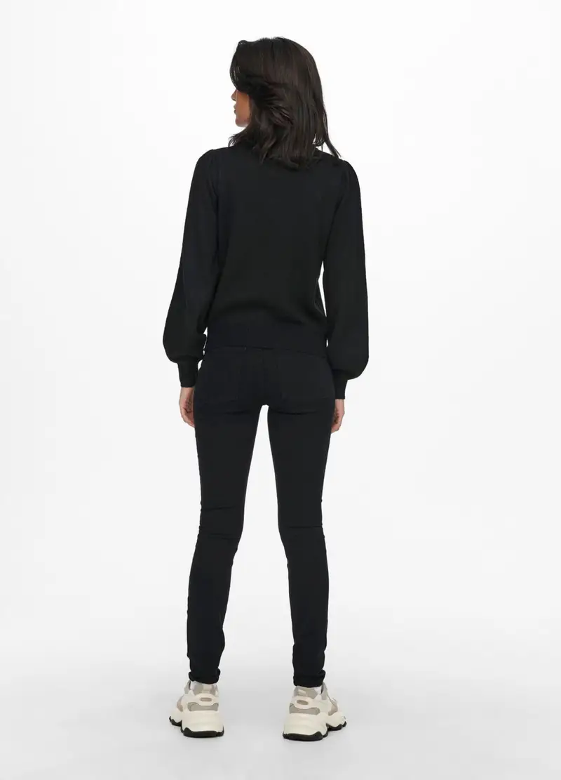 , Pullover A Maniche Lunghe, Unisex, Nero miniatura 3