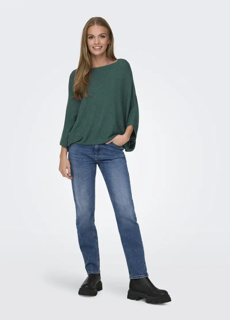 , Pullover Con Scollo A Barca, Unisex, Verde miniatura 2