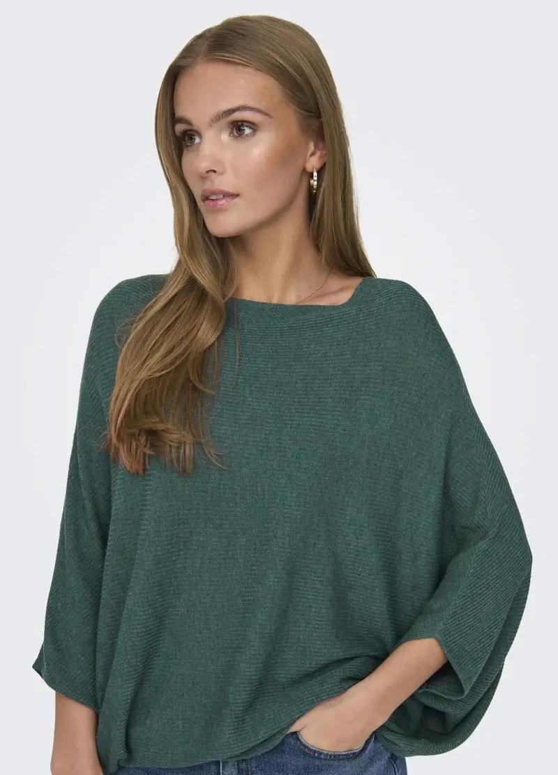 , Pullover Con Scollo A Barca, Unisex, Verde miniatura 3