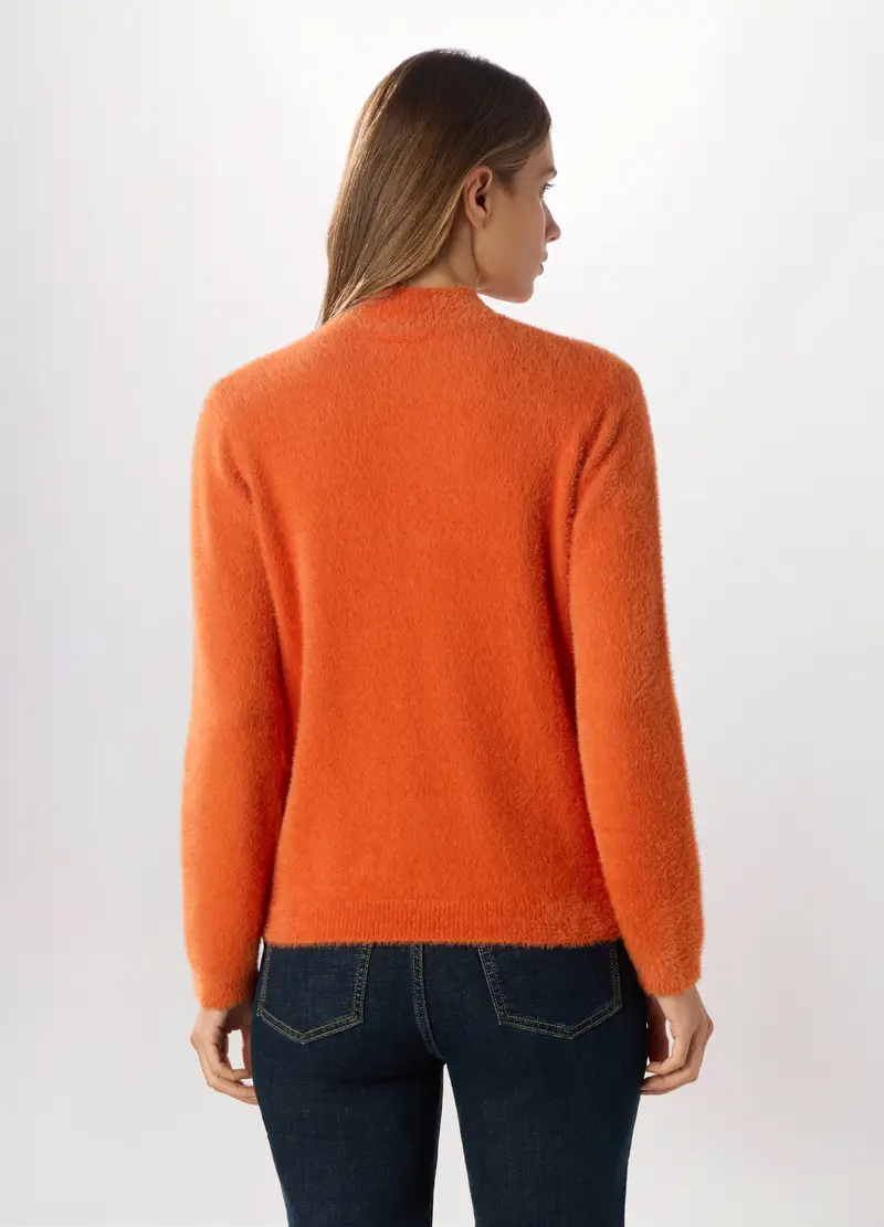 Pullover Fluffy Donna, Arancione tangerine miniatura 2