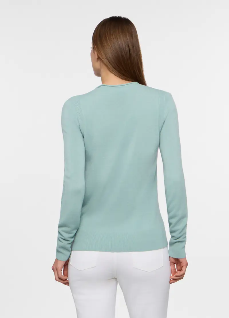 Pullover Girocollo Rasato Donna, Azzurro chiaro miniatura 2