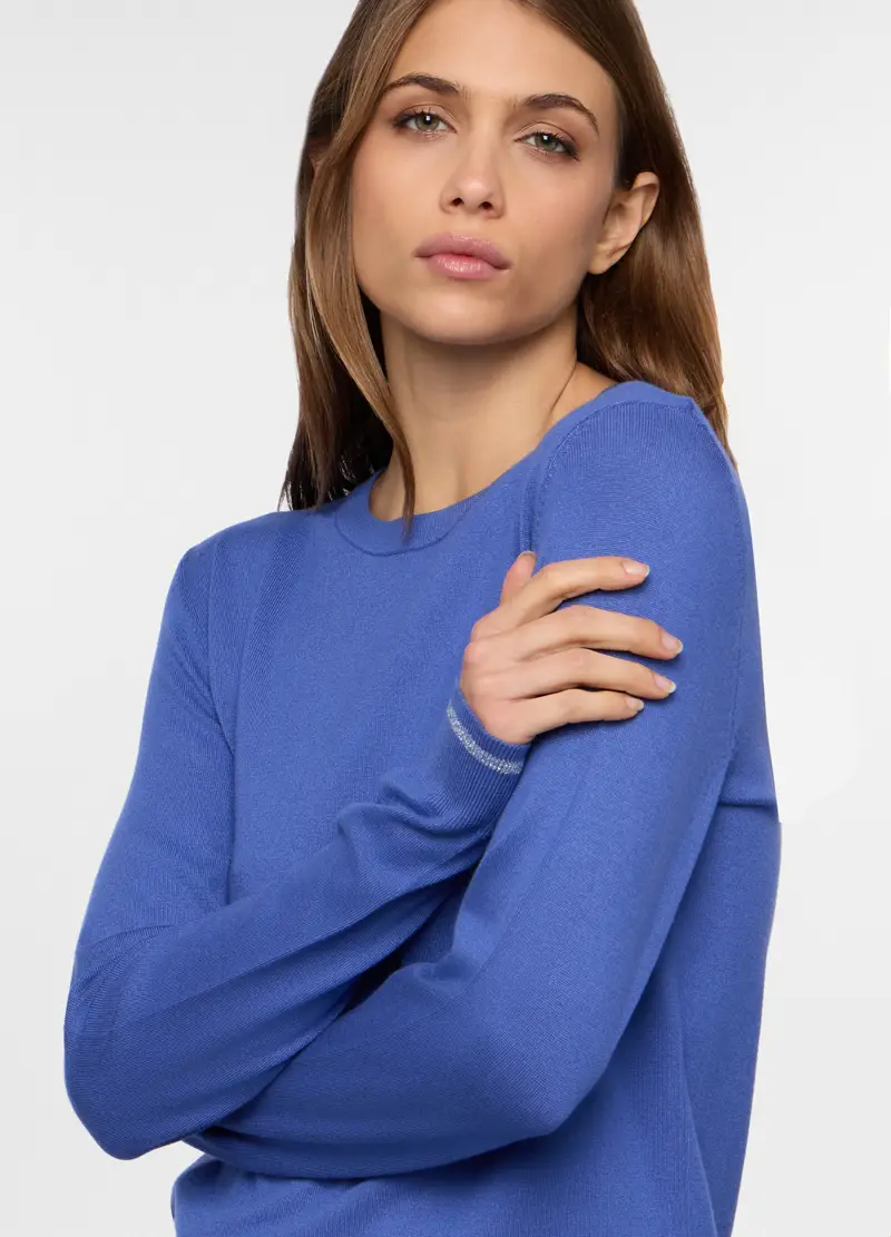 , Pullover Girocollo Rasato Donna, Viola lilla miniatura 3