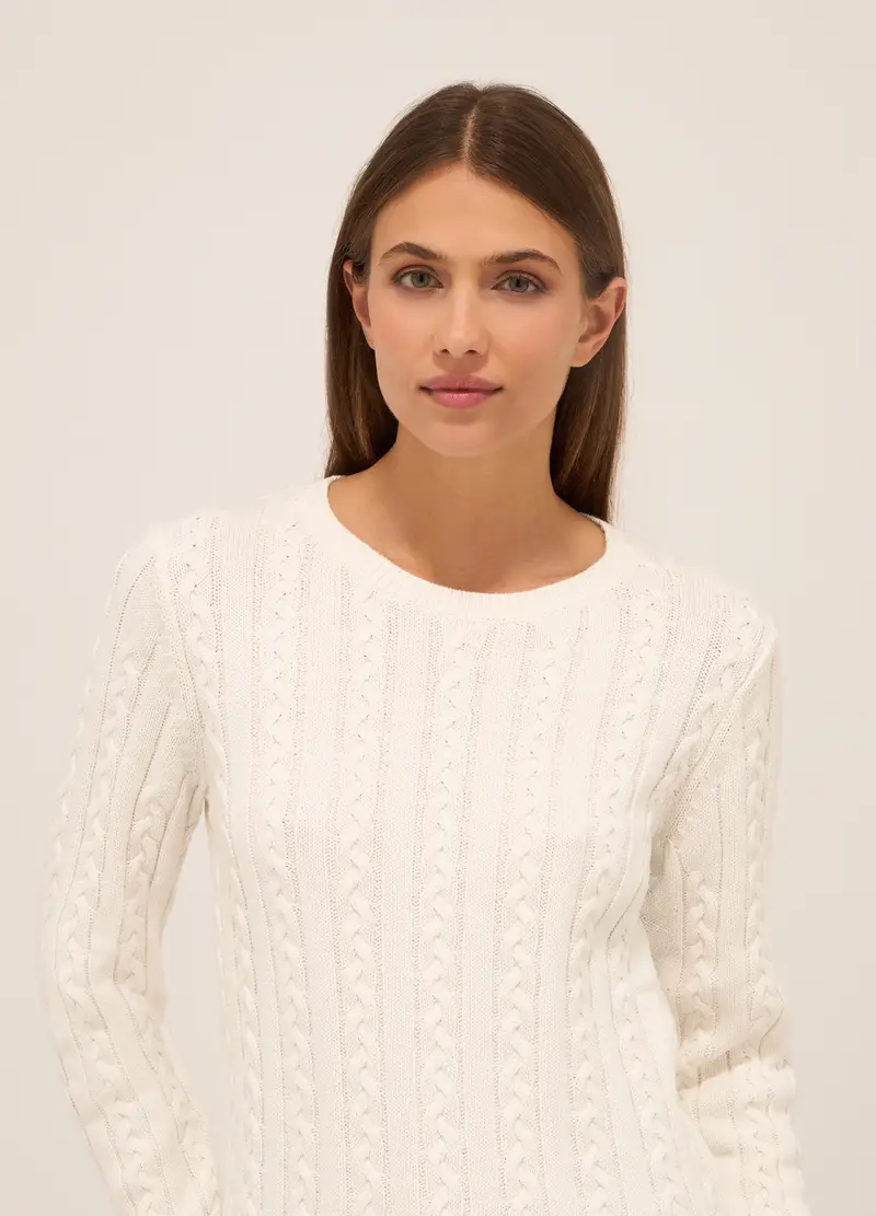 Upim, Pullover In Puro Cotone Donna, Bianco gesso, Taglia: XS miniatura 2