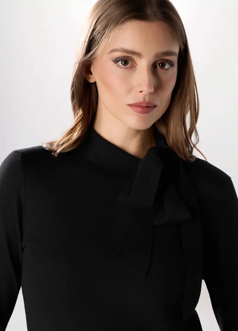 Pullover Misto Cashmere Donna, Nero miniatura 3