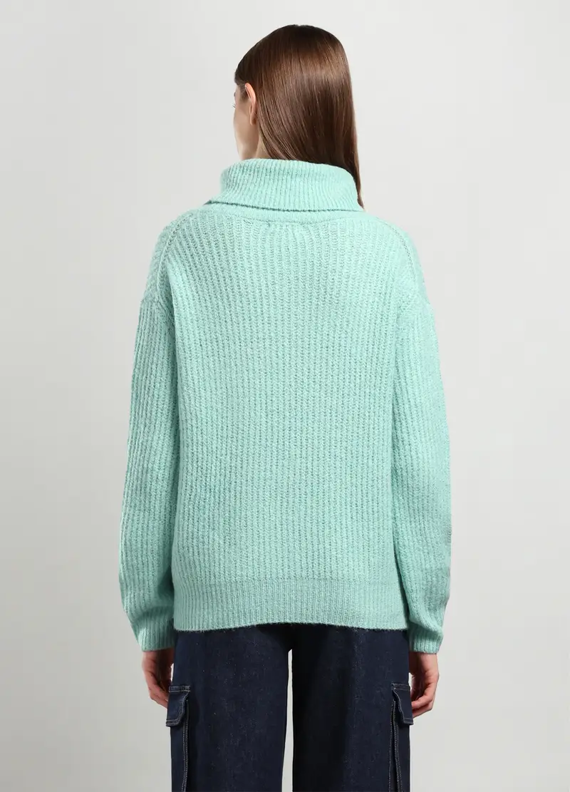 Pullover Misto Lana Donna, Azzurro chiaro miniatura 2