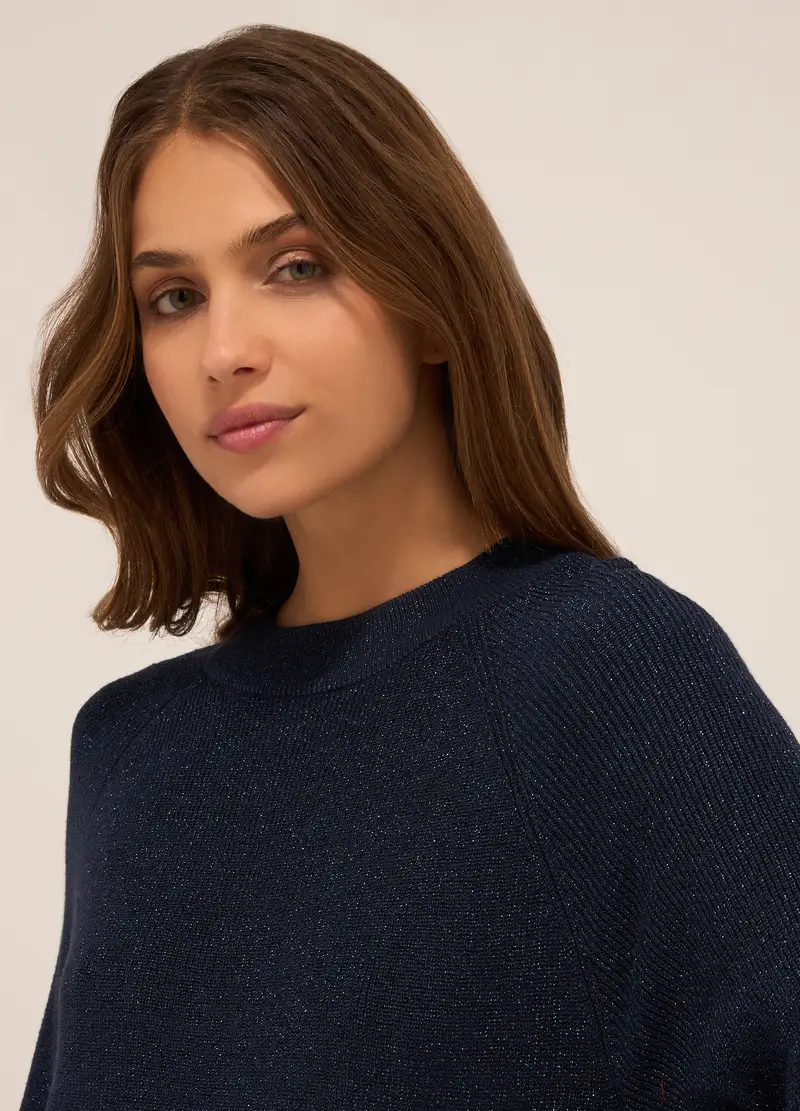 Upim, Pullover Misto Viscosa Con Filo Lurex Donna, Blu navy, Taglia: S miniatura 2