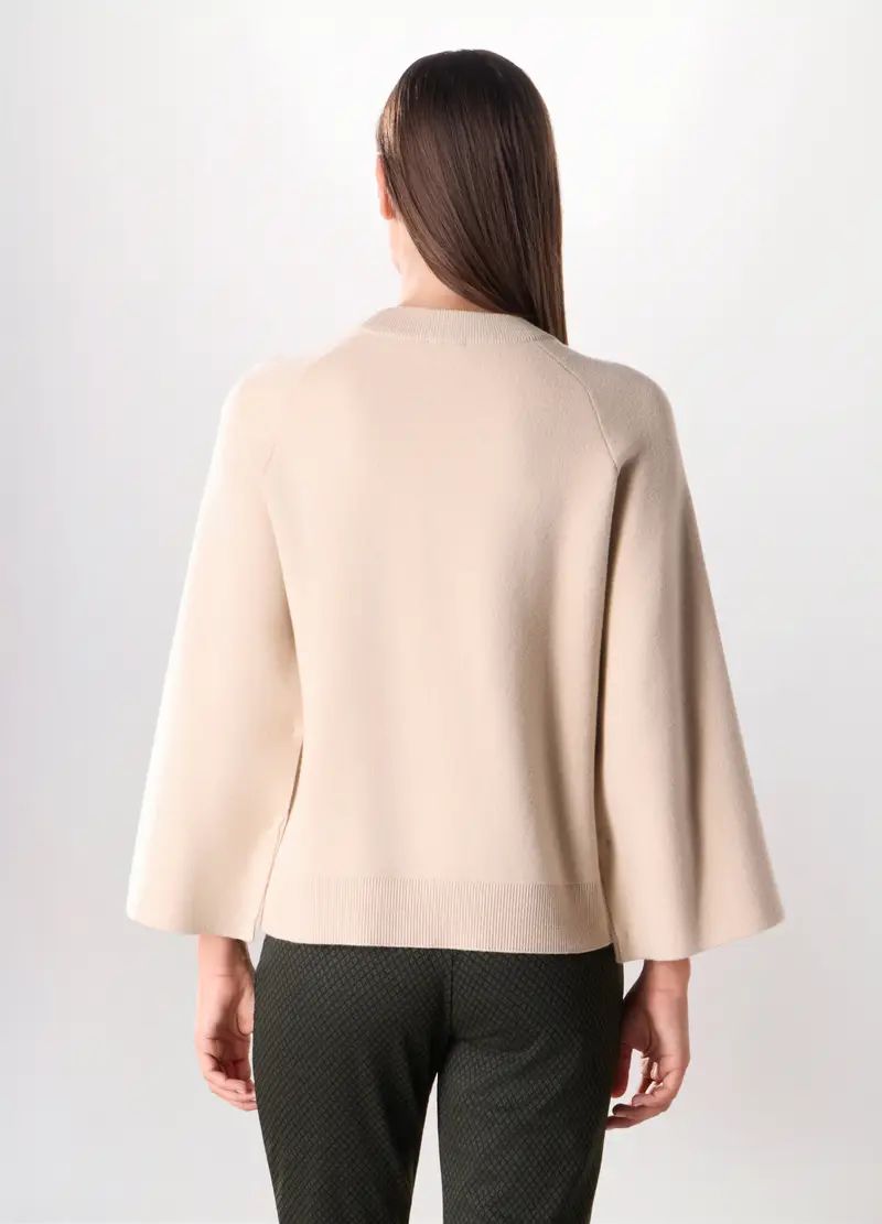 Pullover Misto Viscosa Donna, Beige chiaro miniatura 2