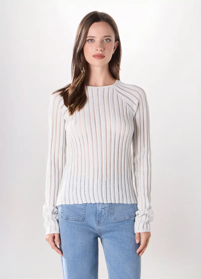 Upim, Pullover Misto Viscosa Donna, Bianco gesso, Taglia: XS