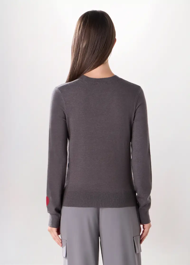 Pullover Misto Viscosa Donna, Grigio scuro miniatura 2