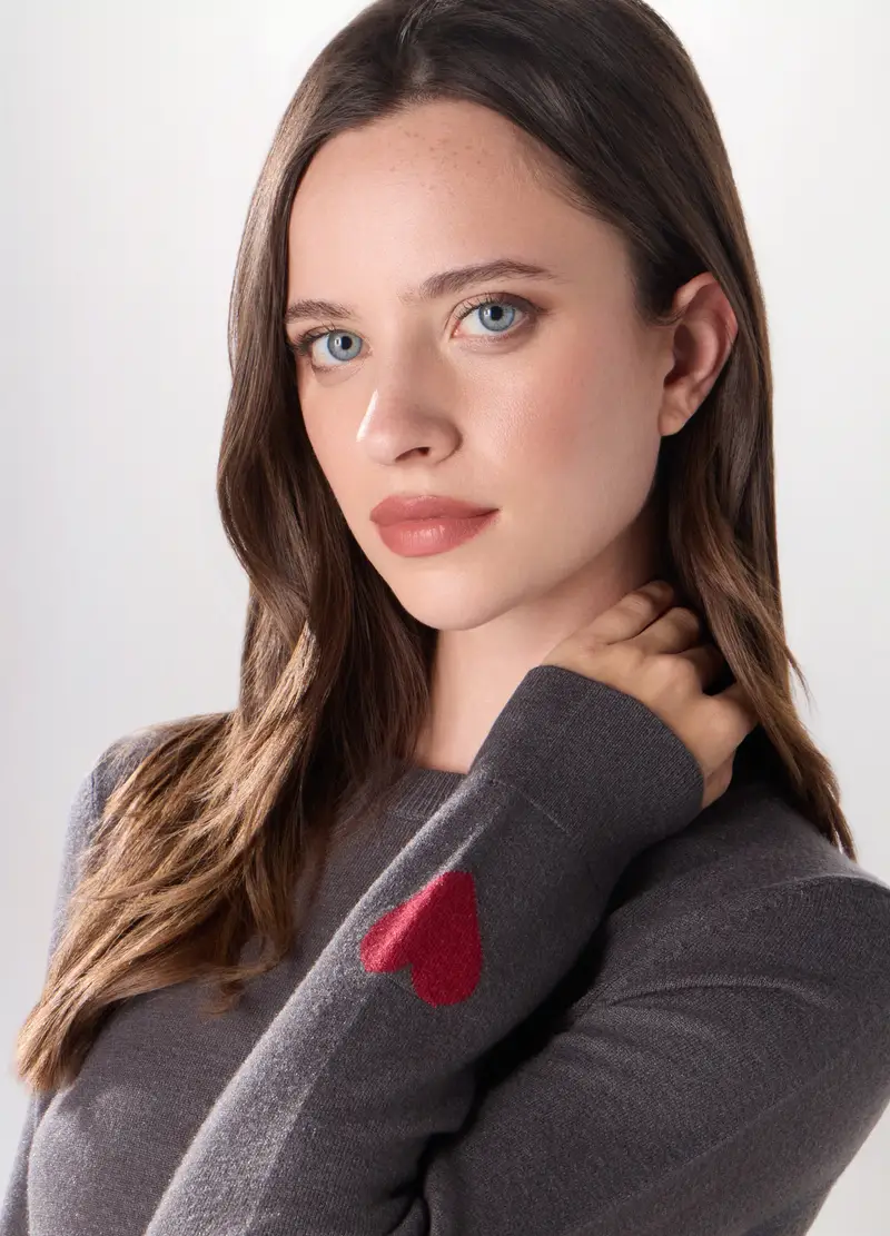 Pullover Misto Viscosa Donna, Grigio scuro miniatura 3