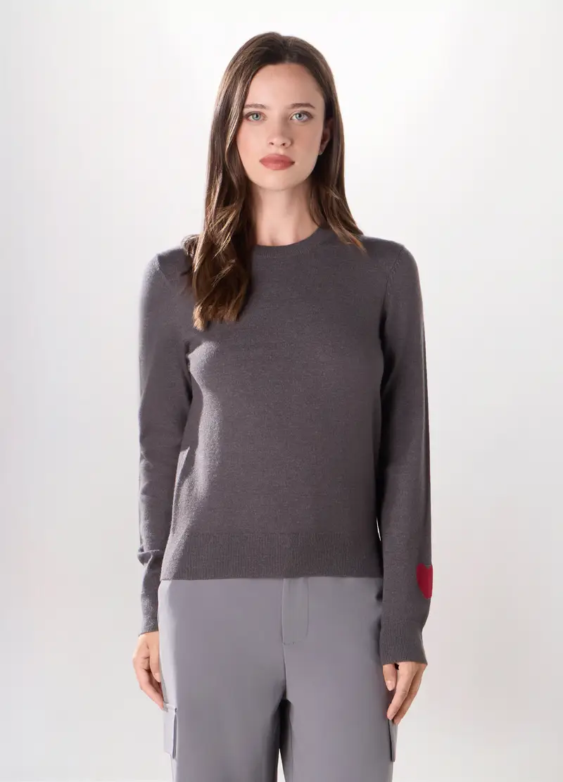 Pullover Misto Viscosa Donna, Grigio scuro