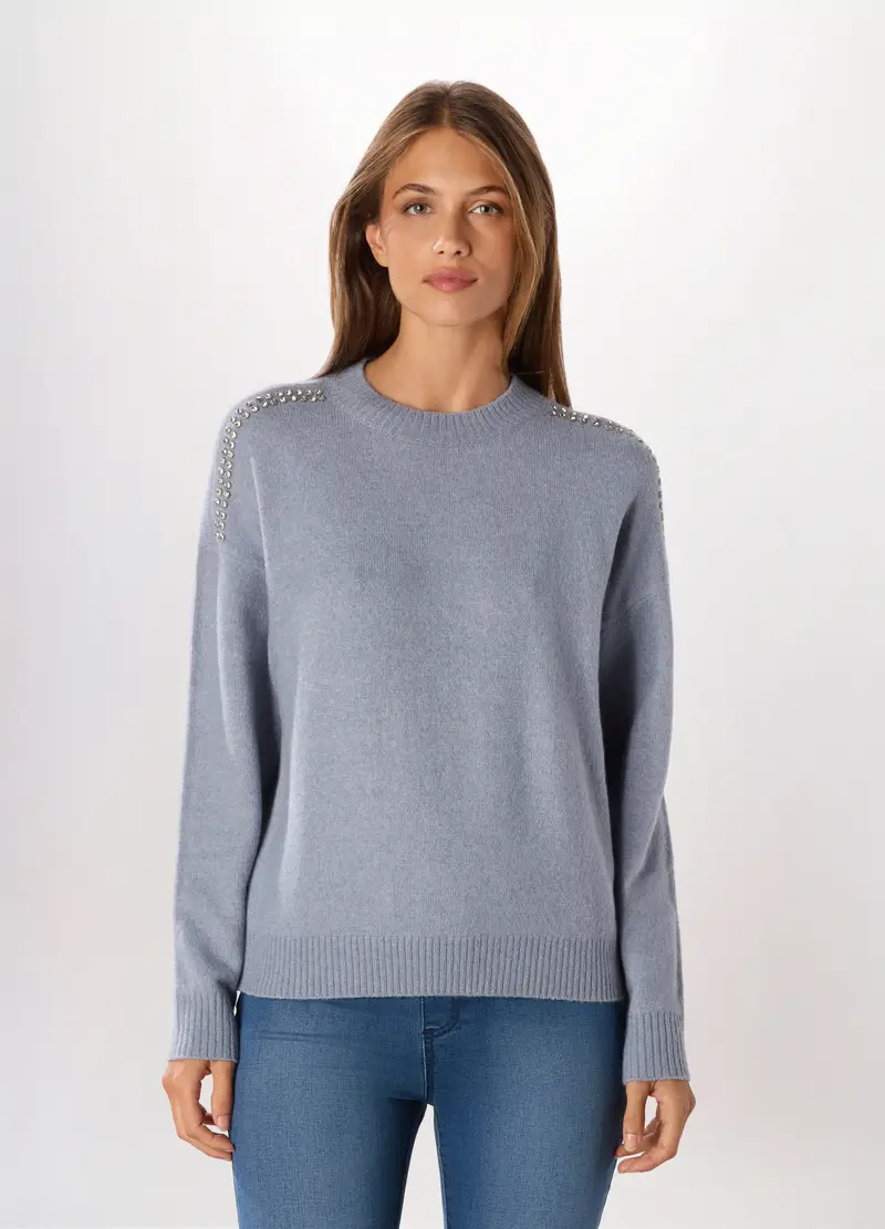 Pullover Tricot Donna, Azzurro chiaro