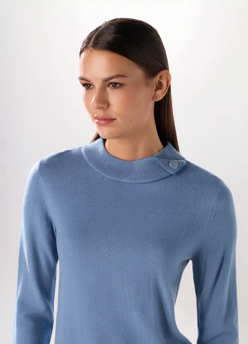 , Pullover Tricot Donna, Azzurro cielo miniatura 3