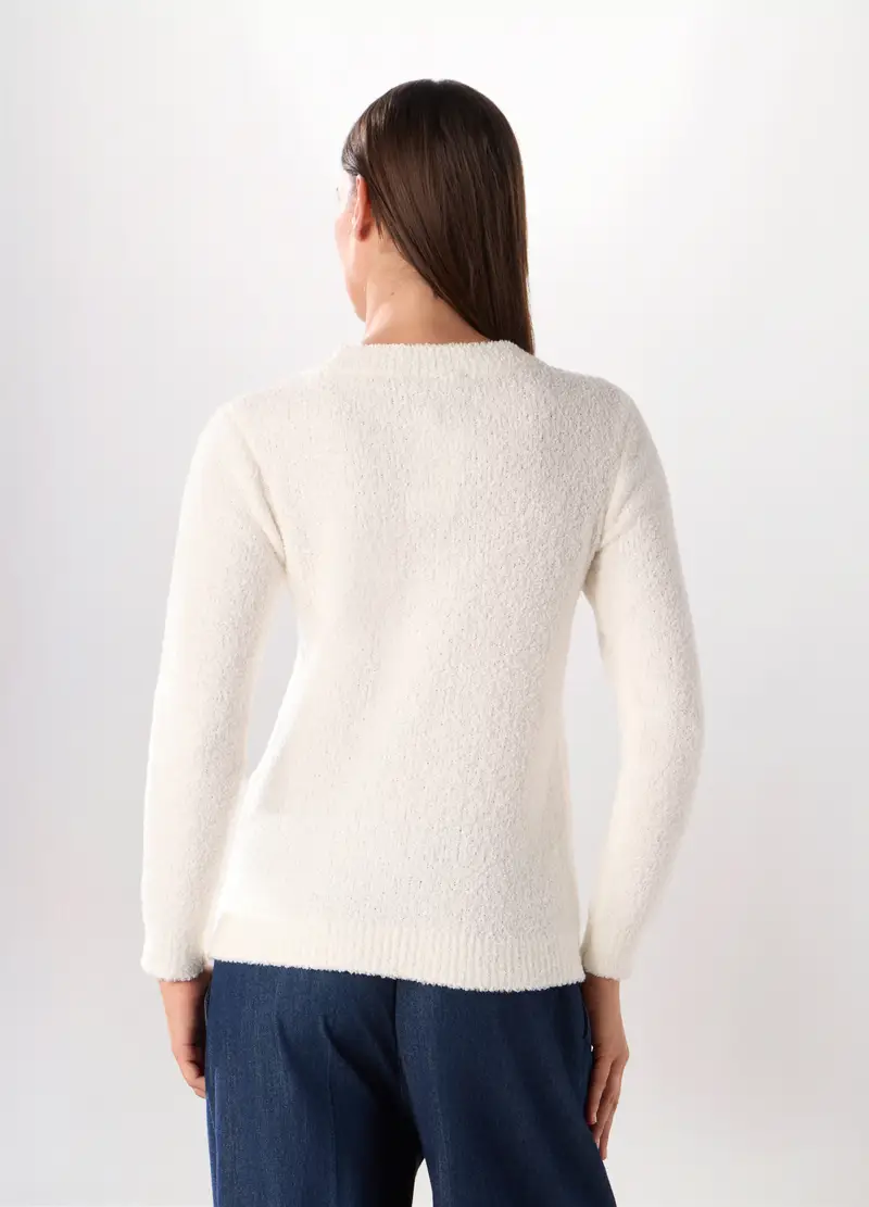 Pullover Tricot Donna, Bianco panna miniatura 2