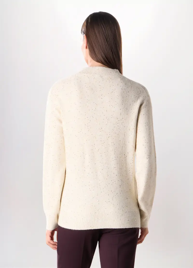 Pullover Tricot Donna, Bianco panna miniatura 2