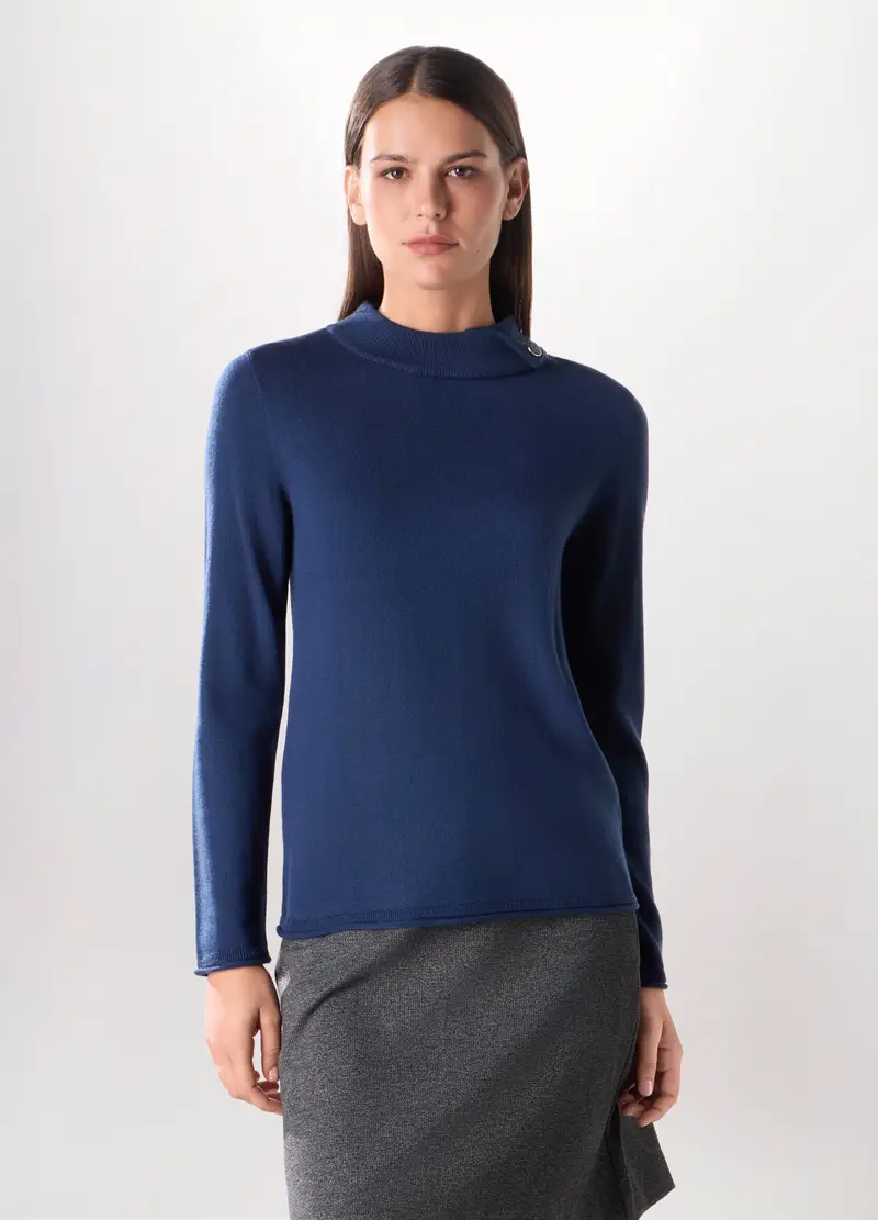 Pullover Tricot Donna, Blu Bluette