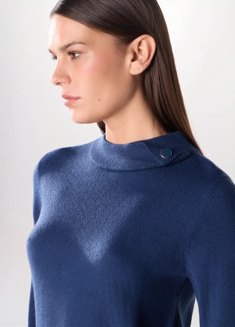 Pullover Tricot Donna, Blu Bluette miniatura 3
