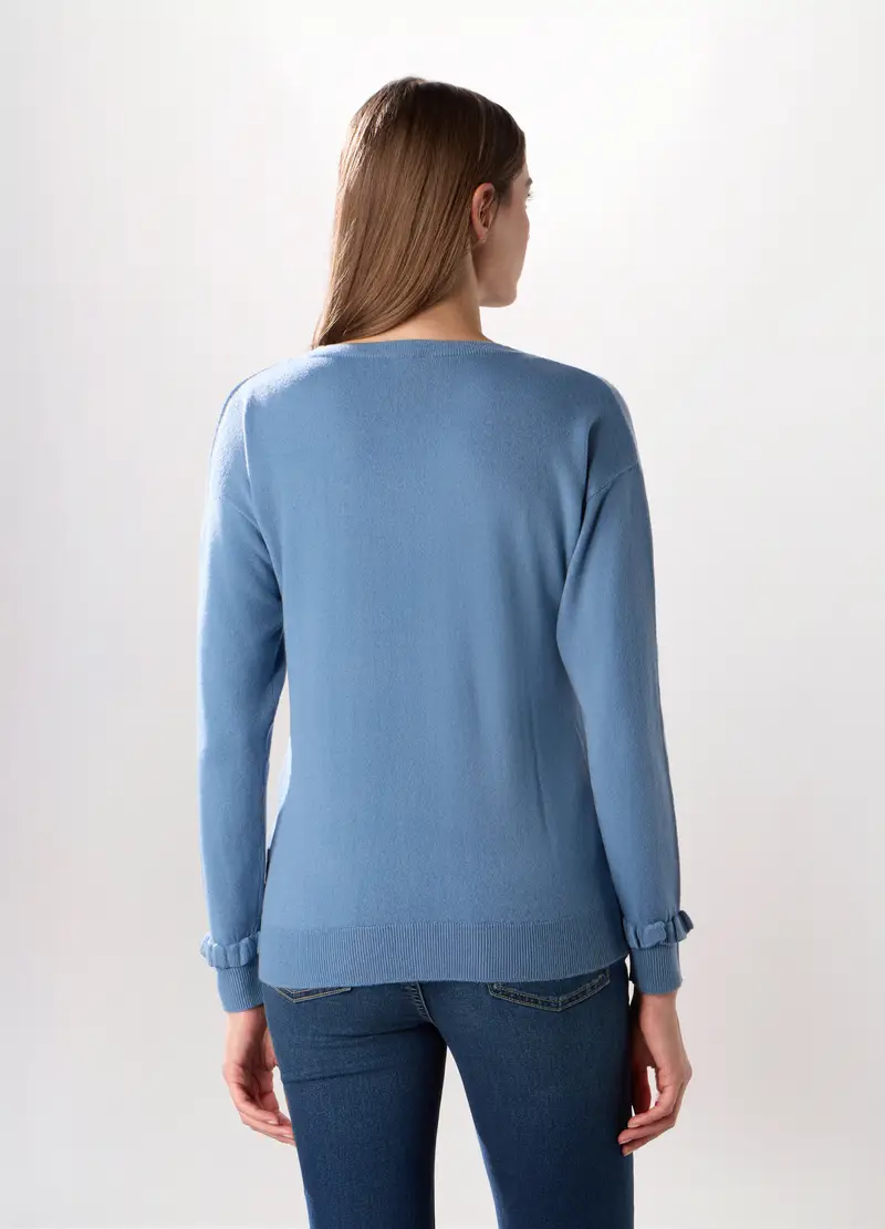 , Pullover Tricot Donna, Blu chiaro miniatura 2