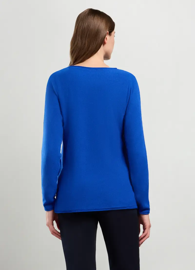 Pullover Tricot Donna, Blu elettrico miniatura 2