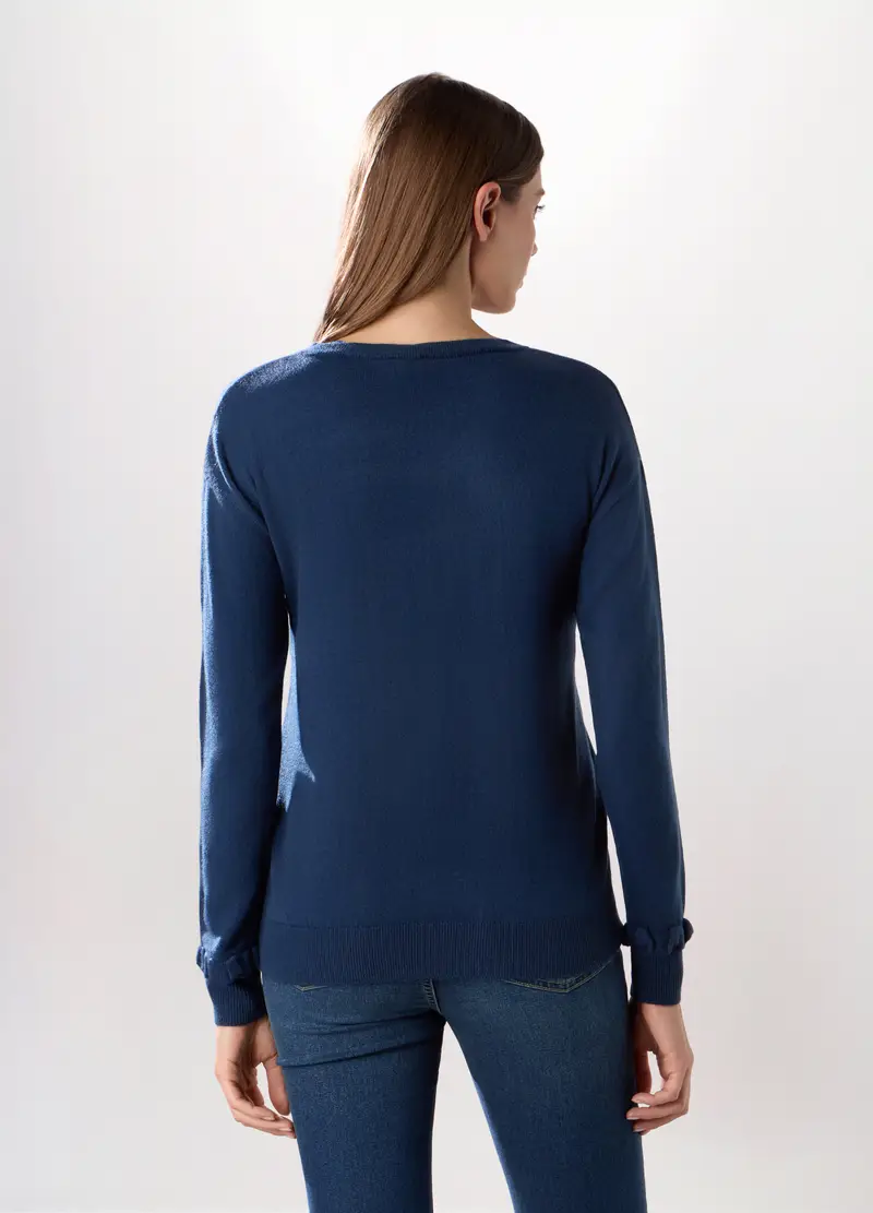 , Pullover Tricot Donna, Blu scuro miniatura 2