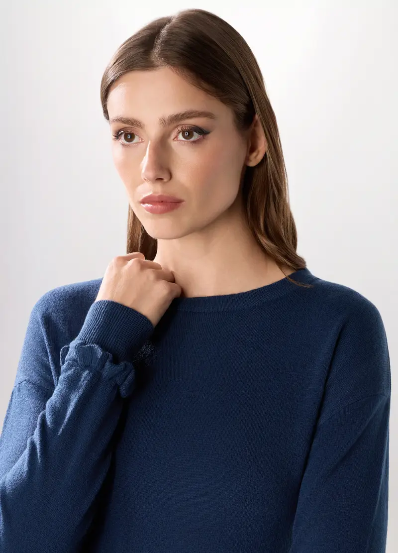 , Pullover Tricot Donna, Blu scuro miniatura 3