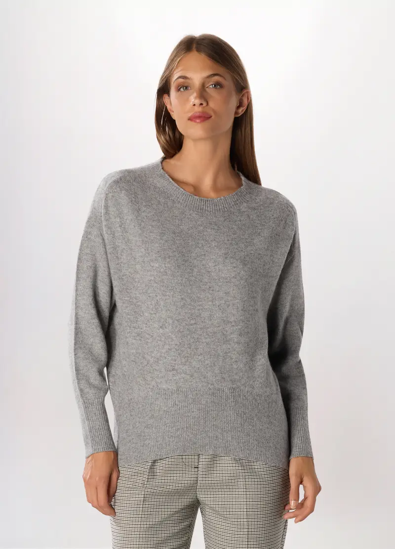 Pullover Tricot Donna, Grigio chiaro melange