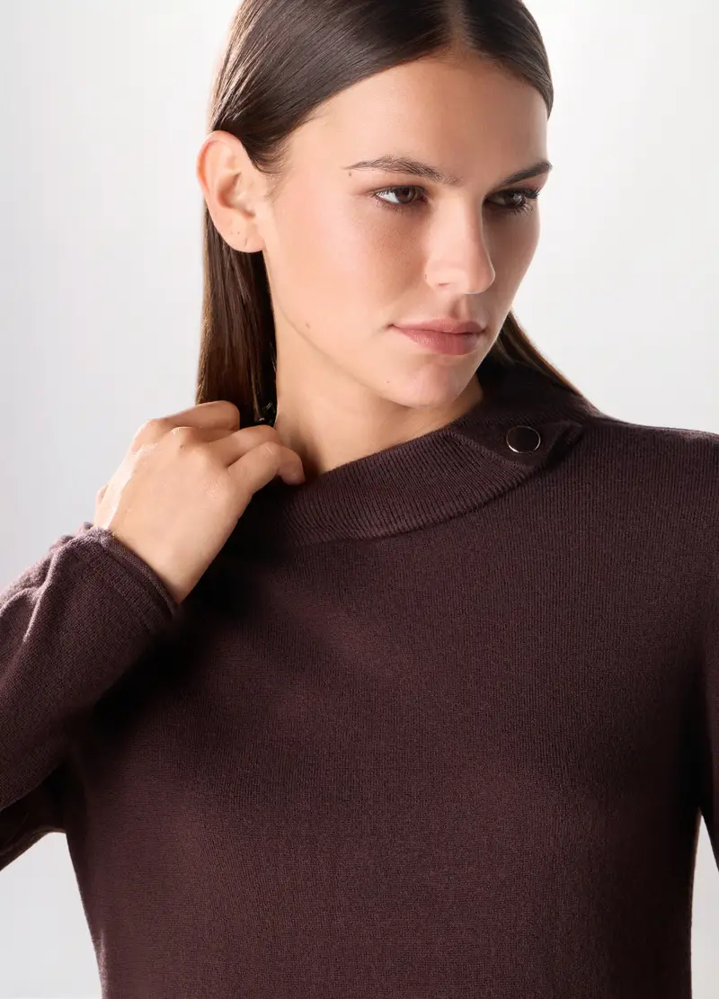 Pullover Tricot Donna, Marrone cioccolato miniatura 3