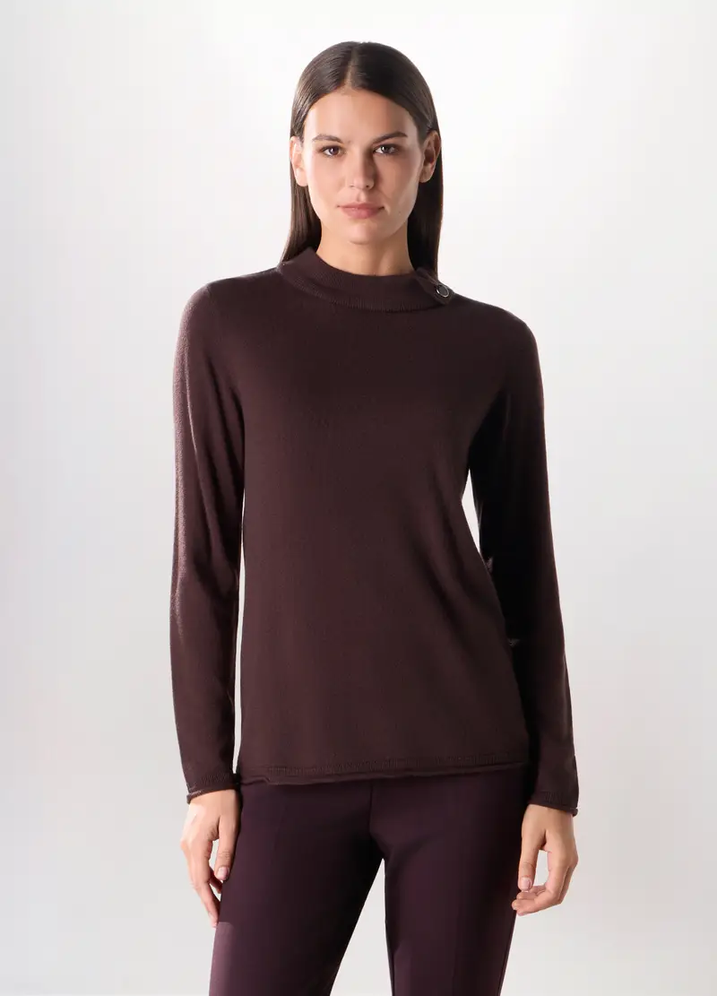 Pullover Tricot Donna, Marrone cioccolato