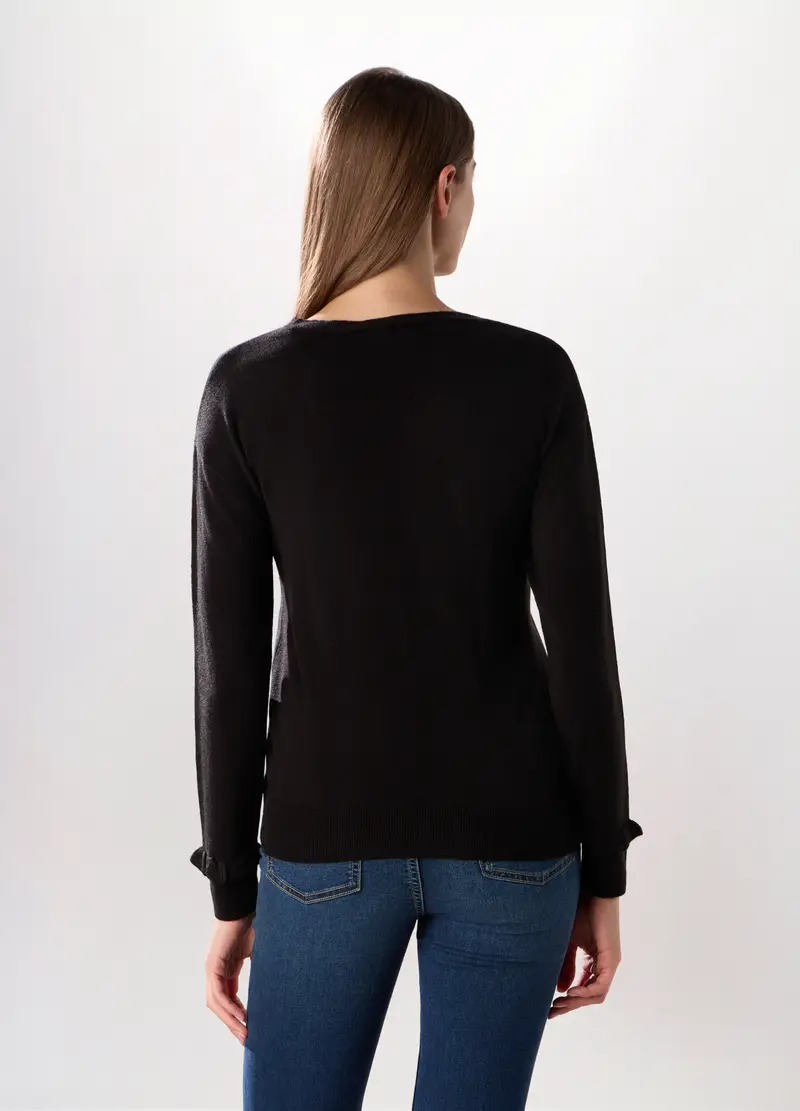 Pullover Tricot Donna, Nero miniatura 2