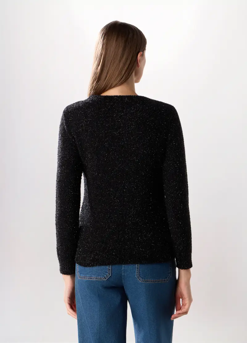 , Pullover Tricot Donna, Nero miniatura 2