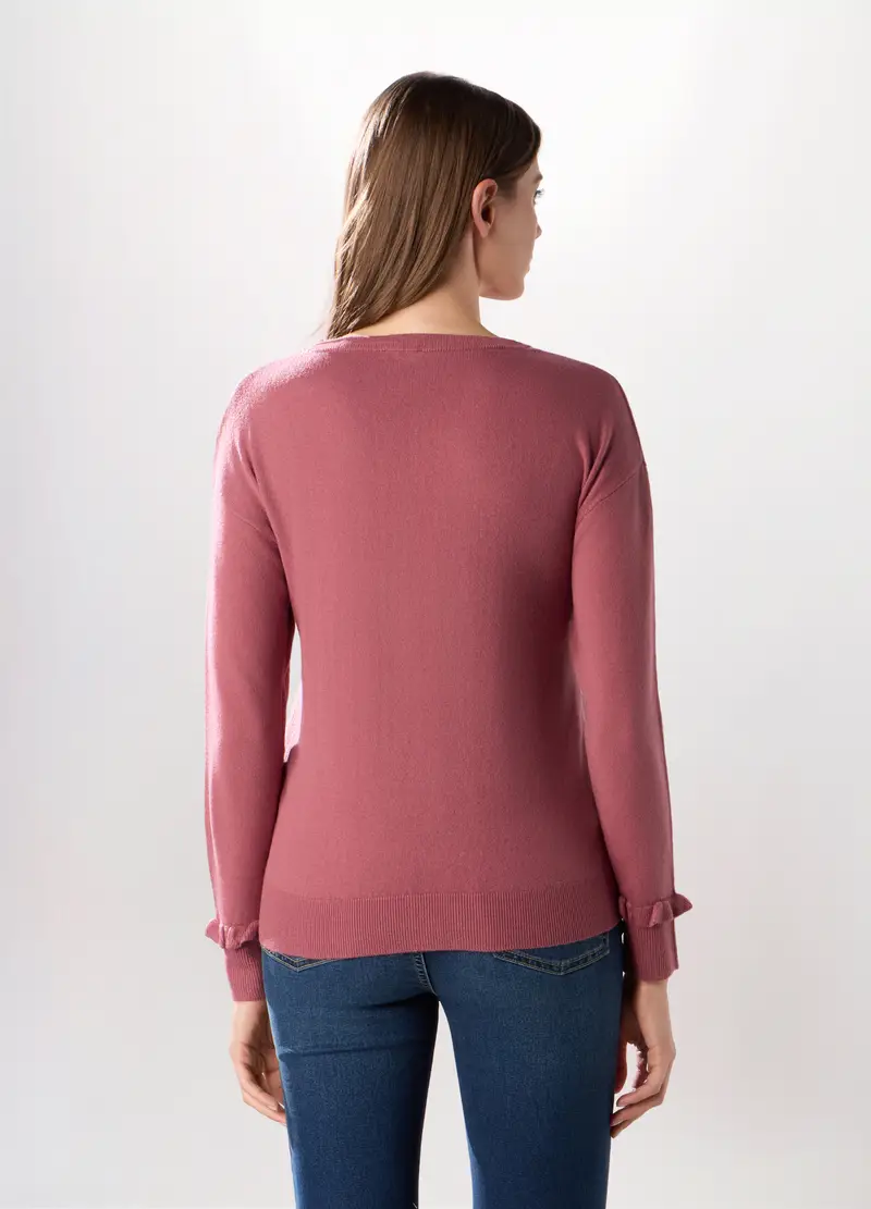 , Pullover Tricot Donna, Rosa scuro miniatura 2