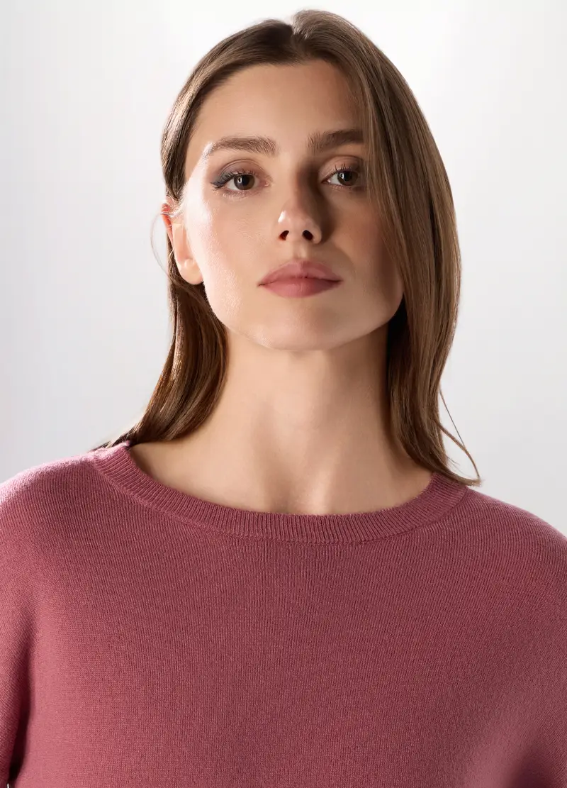 , Pullover Tricot Donna, Rosa scuro miniatura 3