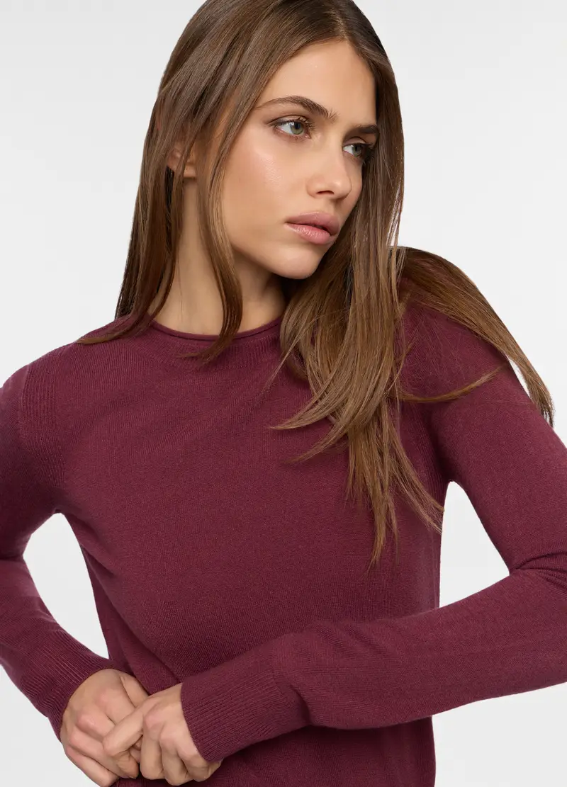 Pullover Tricot Donna, Rosso bordeaux miniatura 3