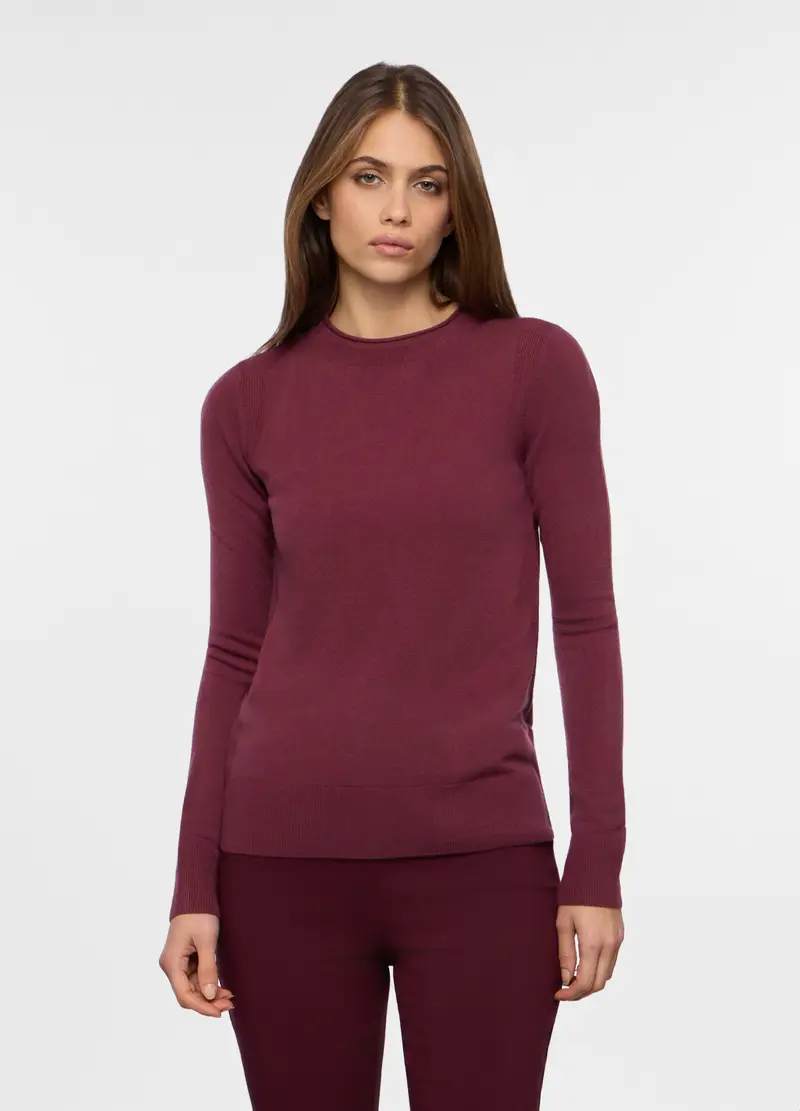 Pullover Tricot Donna, Rosso bordeaux