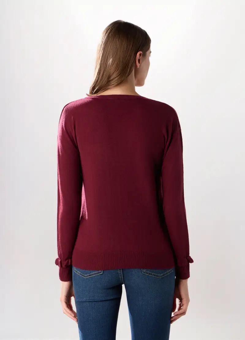 , Pullover Tricot Donna, Rosso scuro miniatura 2