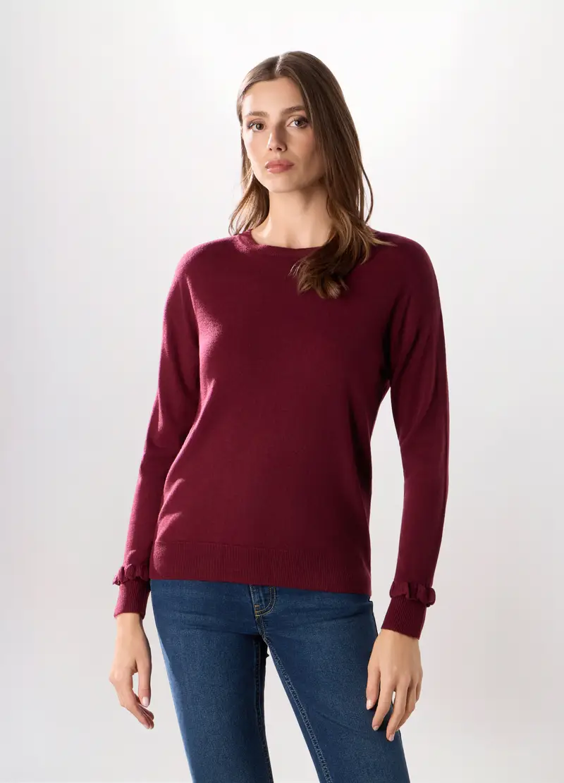 Pullover Tricot Donna, Rosso scuro